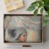 Decoupage van het etherische schoonheidsportret tissuepapier (Geschenk)