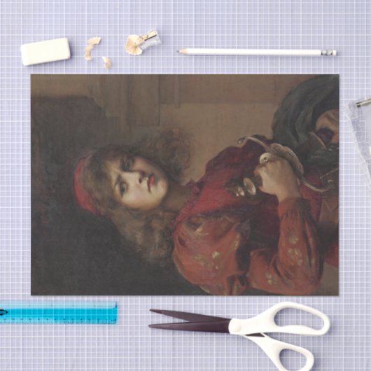 Decoupage van het kunststofpapier tissuepapier (Craft)