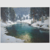 Decoupage van het landschap van de Winter Forest R Tissuepapier (Voorkant)