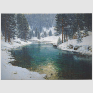 Decoupage van het landschap van de Winter Forest R Tissuepapier