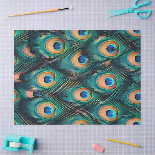 Decoupage van het pauw-doezelpatroon tissuepapier (Craft)