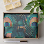 Decoupage van het pauw-doezelpatroon tissuepapier (Geschenk)