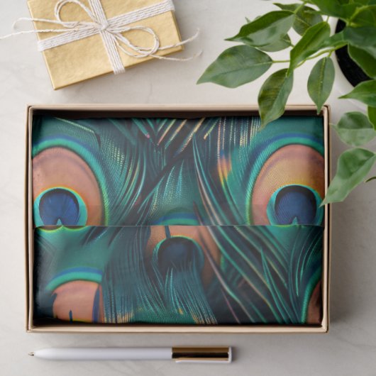 Decoupage van het pauw-doezelpatroon tissuepapier (Geschenk)