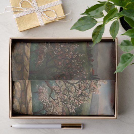 Decoupage van het Toscaanse lentelandschap Tissuepapier (Geschenk)