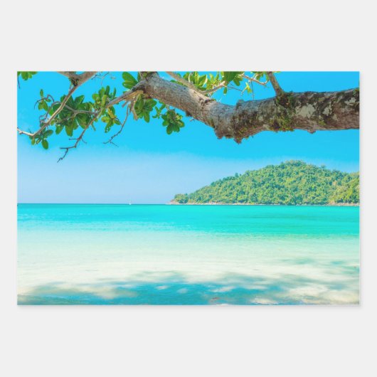 Decoupage van het tropische strand inpakpapier vel (Voorkant 3)