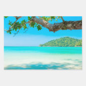 Decoupage van het tropische strand inpakpapier vel (Voorkant)