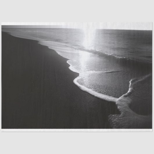 Decoupage van het zwarte zandstrand tissuepapier (Voorkant)