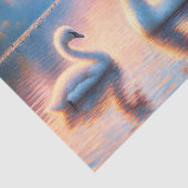 Decoupage van jonge zwaan en zwaan tissuepapier (Detail)