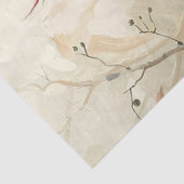 Decoupage van kardinaal en rode bessen tissuepapier (Detail)