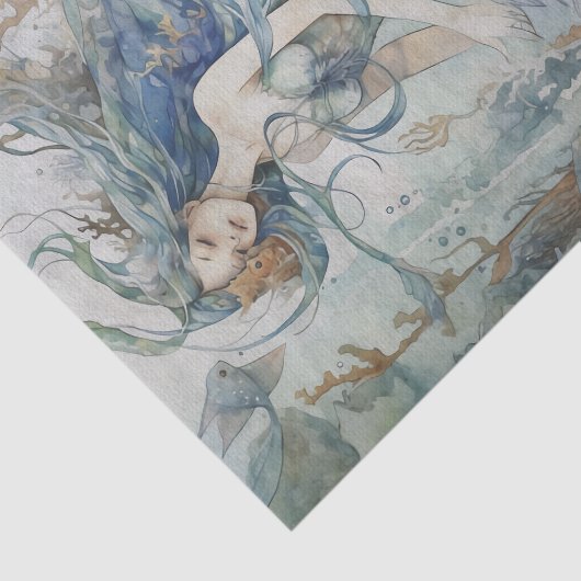 DECOUPAGE VAN KELP FOREST-ZEEMEERMIN TISSUEPAPIER (Detail)