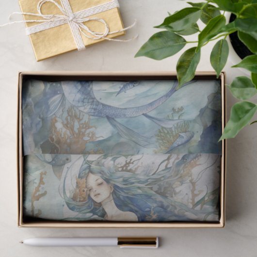 DECOUPAGE VAN KELP FOREST-ZEEMEERMIN TISSUEPAPIER (Geschenk)