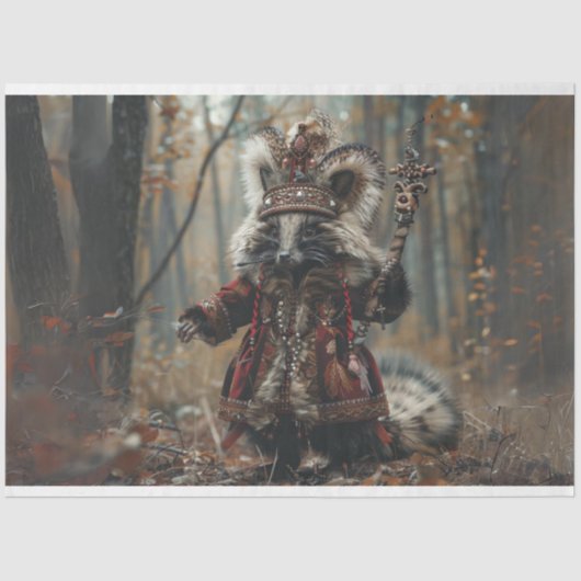 Decoupage van Kerstkoning wasbeer Tissuepapier (Voorkant)