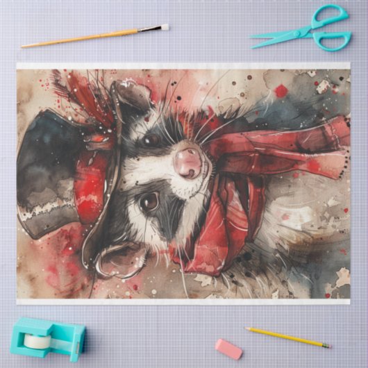 Decoupage van kerstwasbeer tissuepapier (Craft)