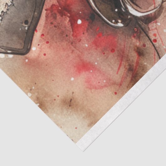 Decoupage van kerstwasbeer tissuepapier (Detail)