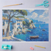 Decoupage van kustmediterrane impressionistische tissuepapier (Craft)