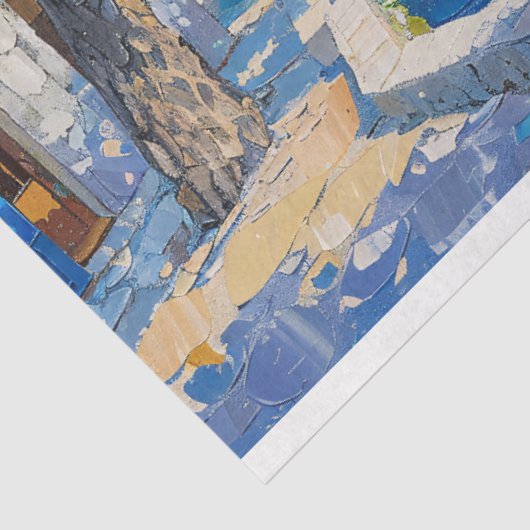 Decoupage van kustmediterrane impressionistische tissuepapier (Detail)