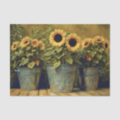 Decoupage van landelijke zonnebloembak tissuepapier (Voorkant)