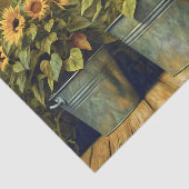Decoupage van landelijke zonnebloembak tissuepapier (Detail)