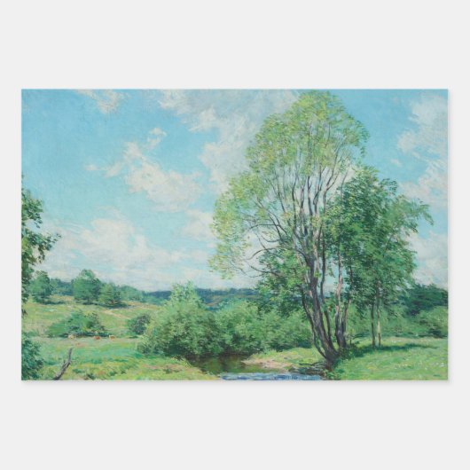  decoupage van landschapsboomscène inpakpapier vel (Voorkant)