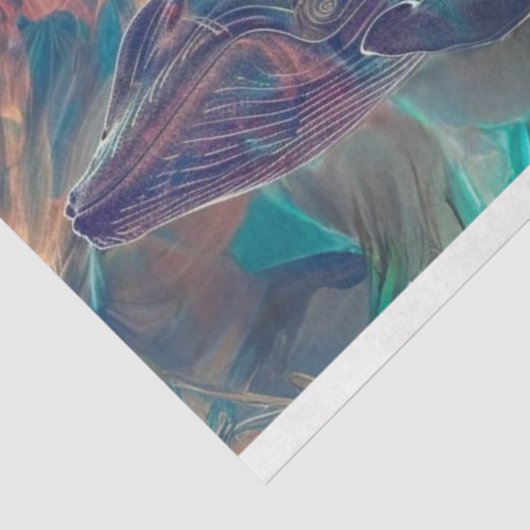 Decoupage van neonwalviswater Wereld Tissuepapier (Detail)