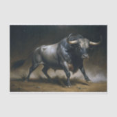 Decoupage van oplaadstier tissuepapier (Voorkant)