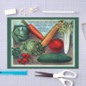 Decoupage van oude groentezaadpakketten tissuepapier (Craft)