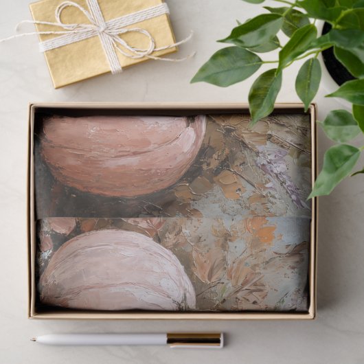 decoupage van pastelpompoenen tissuepapier (Geschenk)