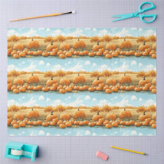 Decoupage van pompoenpatchpatroon tissuepapier (Craft)