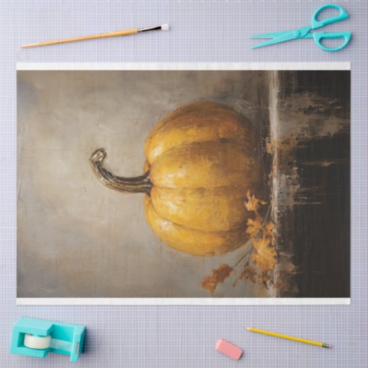 Decoupage van pompoenweefsel papier (Craft)