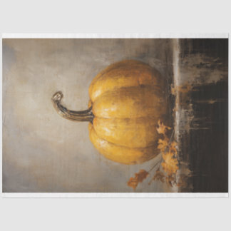 Decoupage van  pompoenweefsel papier