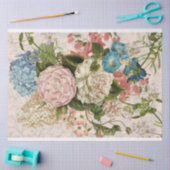 Decoupage van roze-floral-bouquet tissuepapier (Craft)