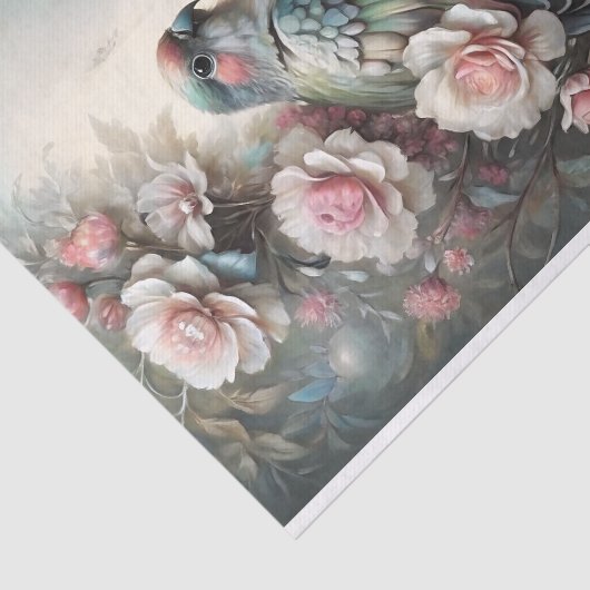 Decoupage van Rozen van tuinvogels Tissuepapier (Detail)