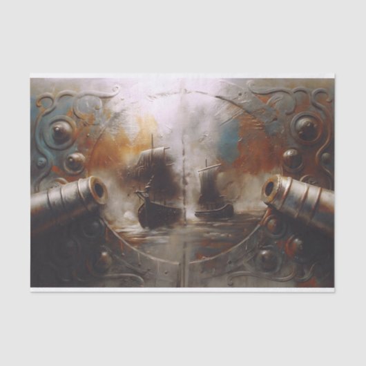 Decoupage van scheepsslagpatrouille tissuepapier (Voorkant)