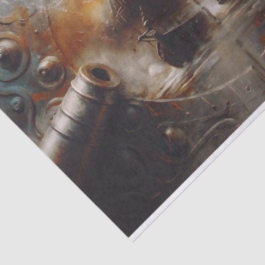 Decoupage van scheepsslagpatrouille tissuepapier (Detail)