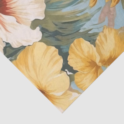 Decoupage van tropisch pasteloceaan Uitzicht Tissuepapier (Detail)