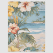 Decoupage van tropisch pasteloceaan Uitzicht Tissuepapier (Voorkant)