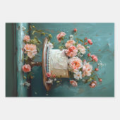 Decoupage van Vintage Bloemige Trouwtaart Voedsel  Inpakpapier Vel (Voorkant 2)