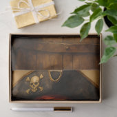 Decoupage van vrouwelijke piraat met rood haar tissuepapier (Geschenk)