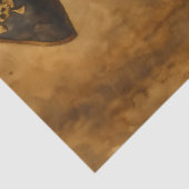 Decoupage van vrouwelijke piraat met rood haar tissuepapier (Detail)
