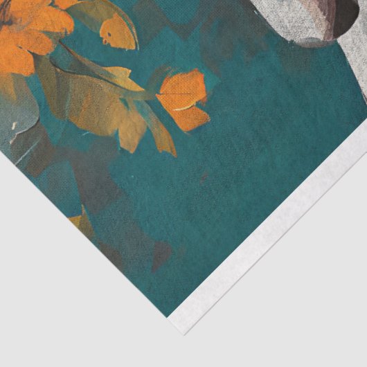 Decoupage van White Pit Bull Tissuepapier (Detail)