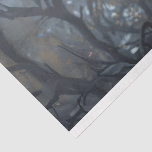 Decoupage van White Tailed Fan Peacock Tissuepapier (Detail)