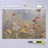 Decoupage van wilde bloemen en vlinders tissuepapier (Craft)