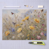 Decoupage van wilde bloemen en vlinders tissuepapier (Craft)