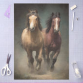 Decoupage van wilde paarden in beweging tissuepapier (Craft)