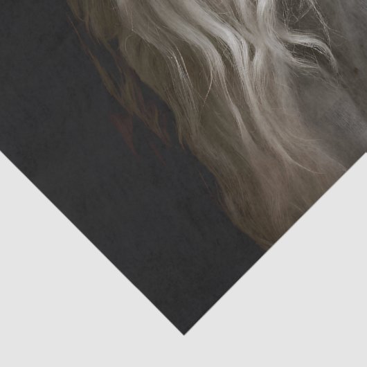 Decoupage van witte Andalusische hengst Tissuepapier (Detail)