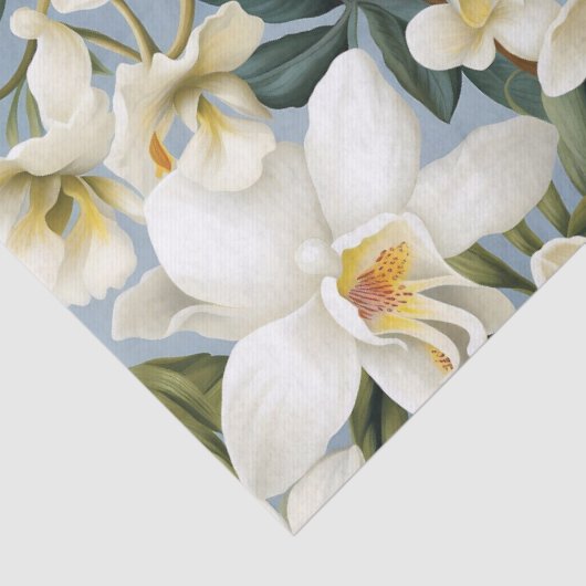 Decoupage van witte orchideeën tissuepapier (Detail)