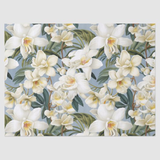 Decoupage van witte orchideeën tissuepapier (Voorkant)