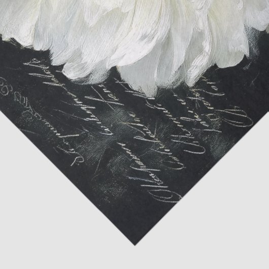 Decoupage van witte pioenroos tissuepapier (Detail)