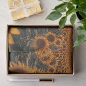 Decoupage van zonnebloemvelden tissuepapier (Geschenk)