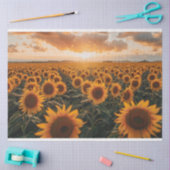 Decoupage van zonnebloemvelden tissuepapier (Craft)